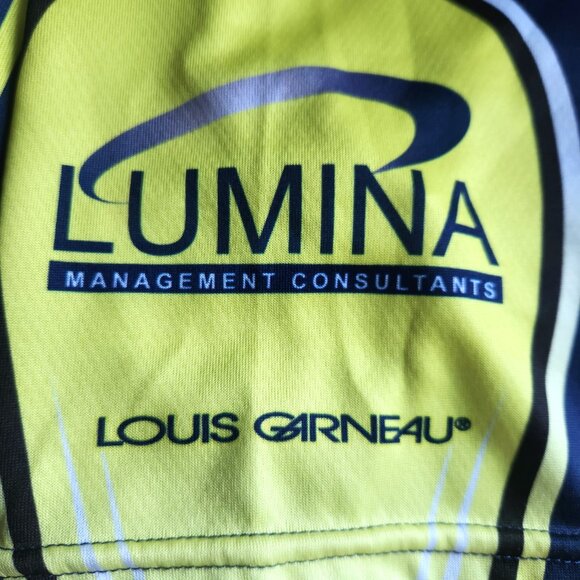 Louis Garneau Cycling Jersey Mens XL Short Sleeve 1/2 Zip Lumina Blue Yellow - Picture 7 of 9